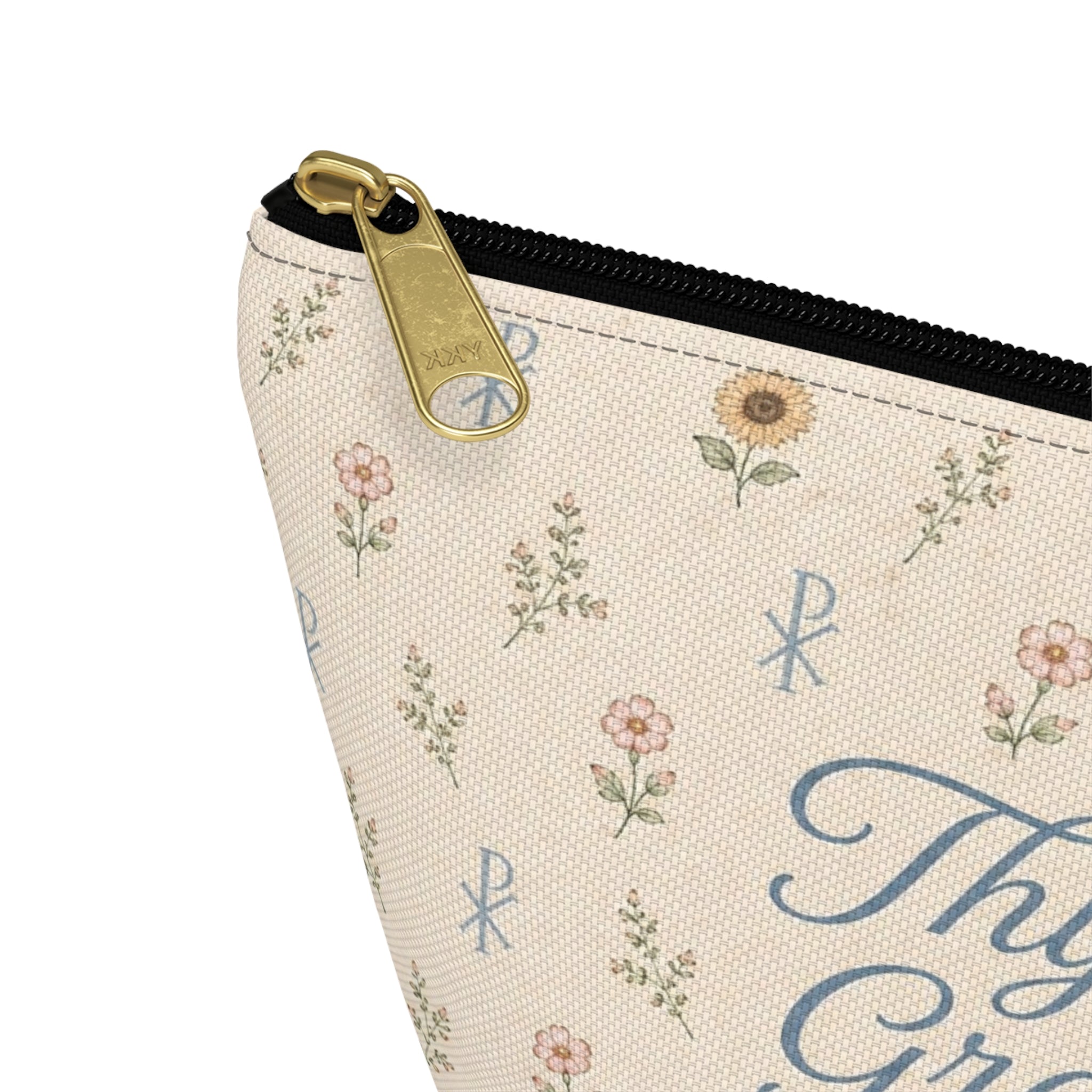 Floral Thyme & Grace Co. Accessory Pouch — T‑Bottom Cosmetic Bag