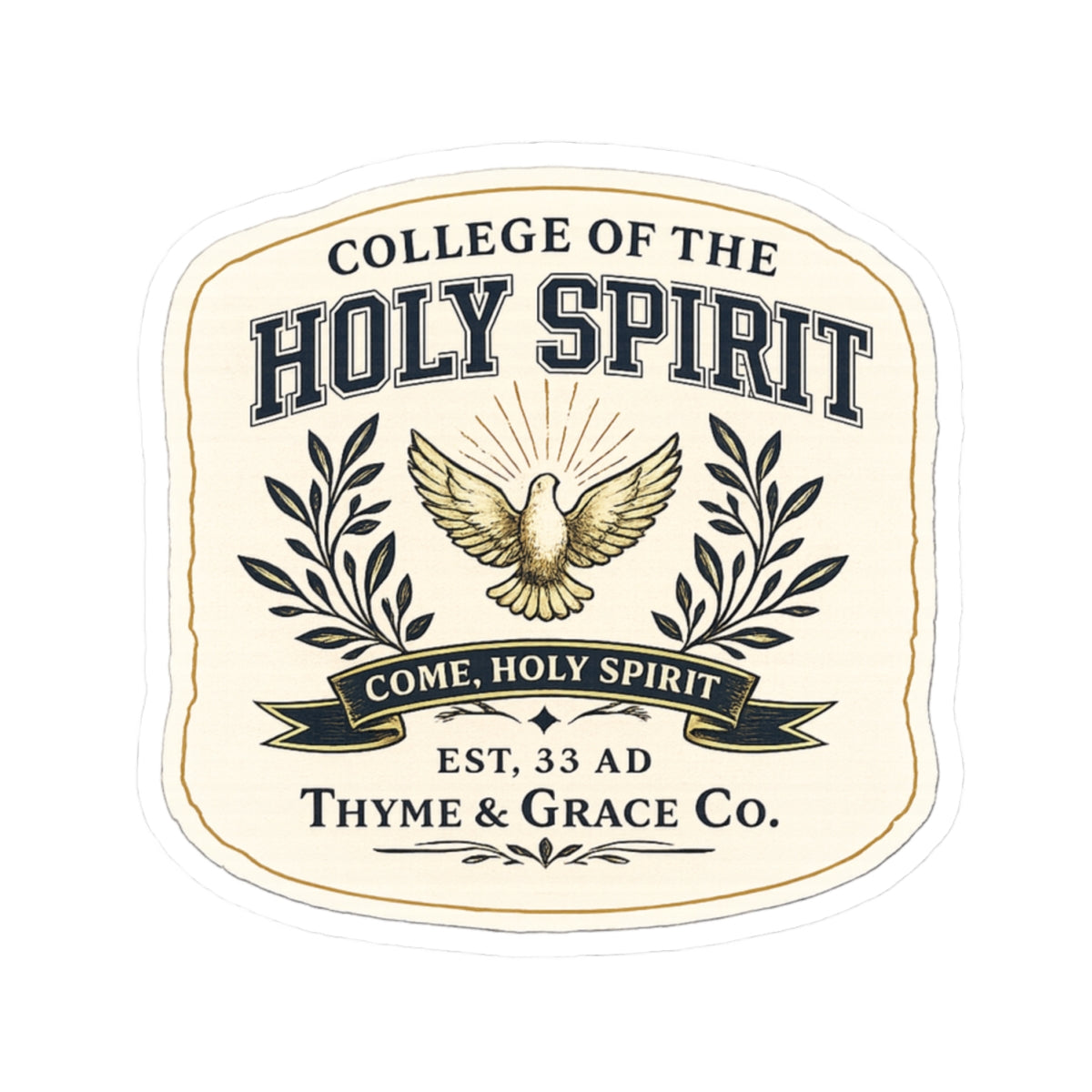 College of the Holy Spirit Dove Sticker — Religious Faith Kiss-Cut Decal