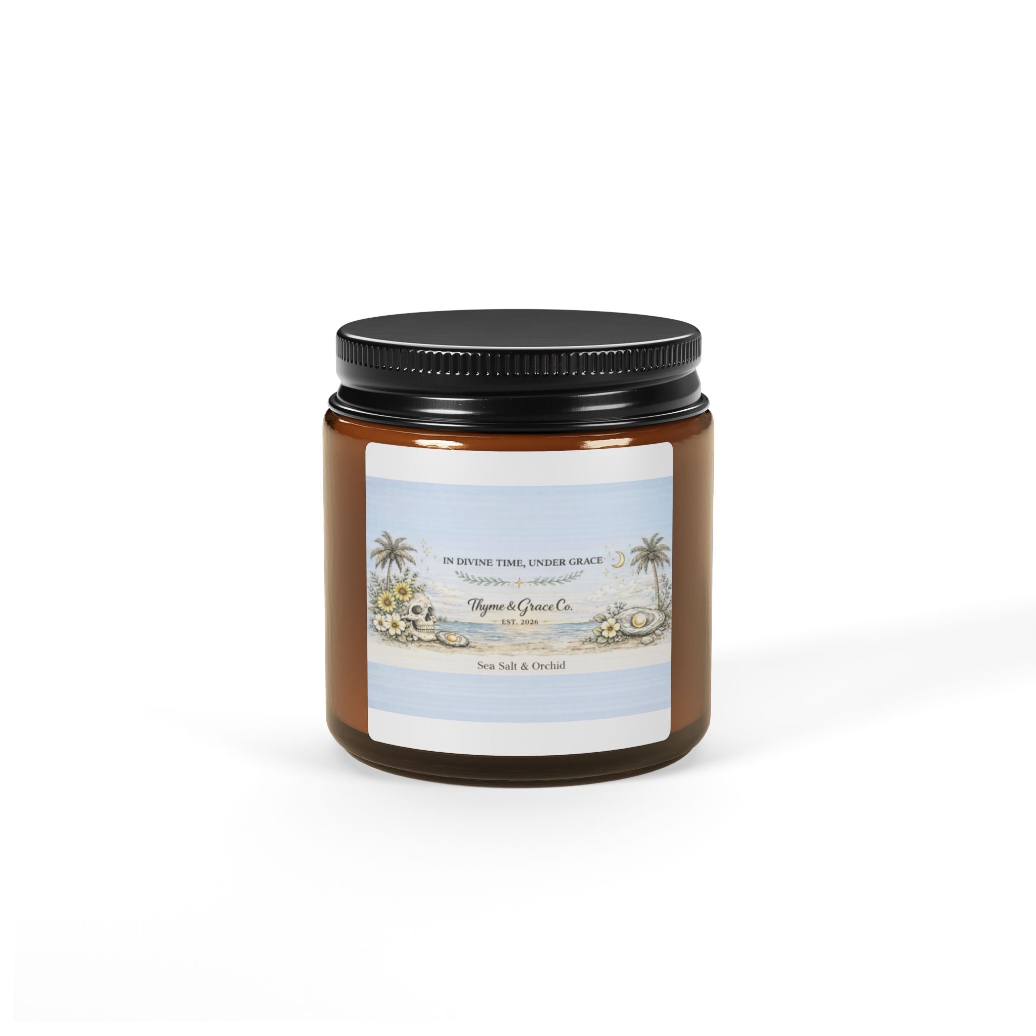 Scented Soy Candle (Multi-Size, Amber Jar)