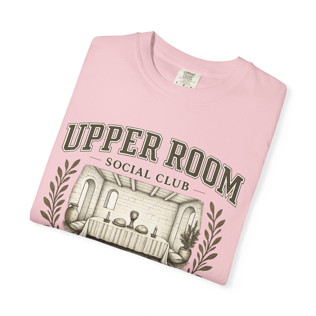 Upper Room Social Club T-Shirt — Vintage Church Prayer Room Graphic Tee