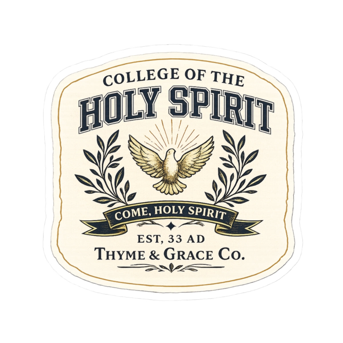 College of the Holy Spirit Dove Sticker — Religious Faith Kiss-Cut Decal