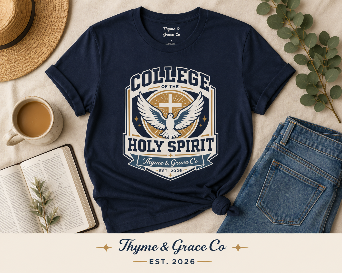 College of the Holy Spirit T-Shirt — Dove & Cross Faith Tee