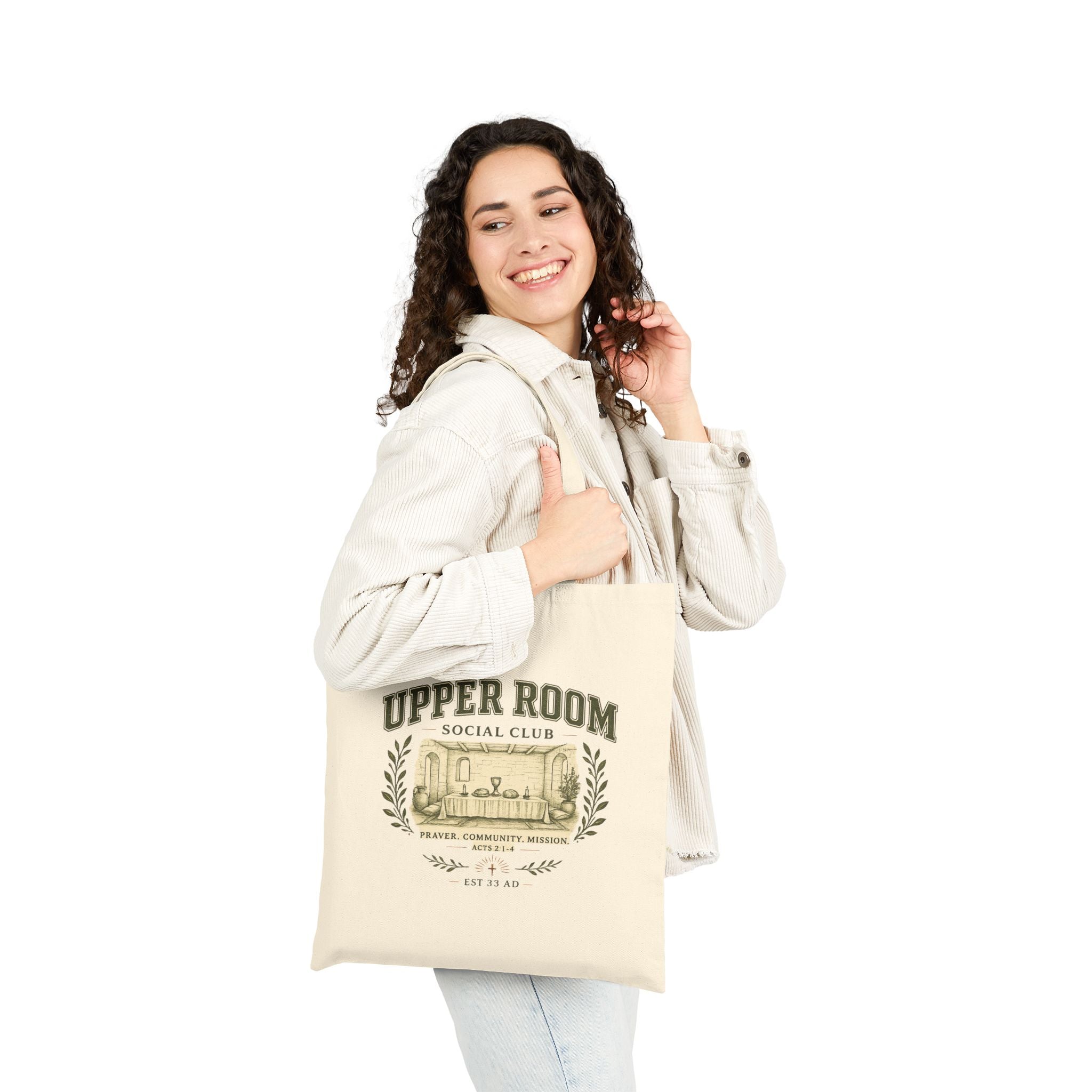 Upper Room SoCal Club Canvas Tote Bag – Vintage Palm Tree Market Shopper
