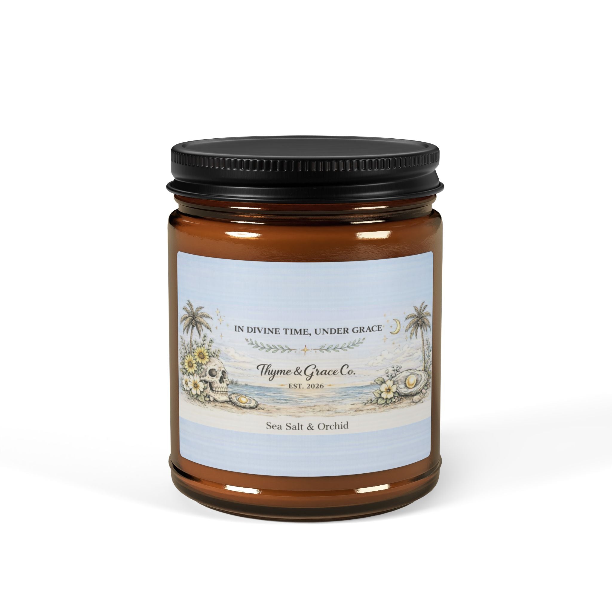 Scented Soy Candle (Multi-Size, Amber Jar)