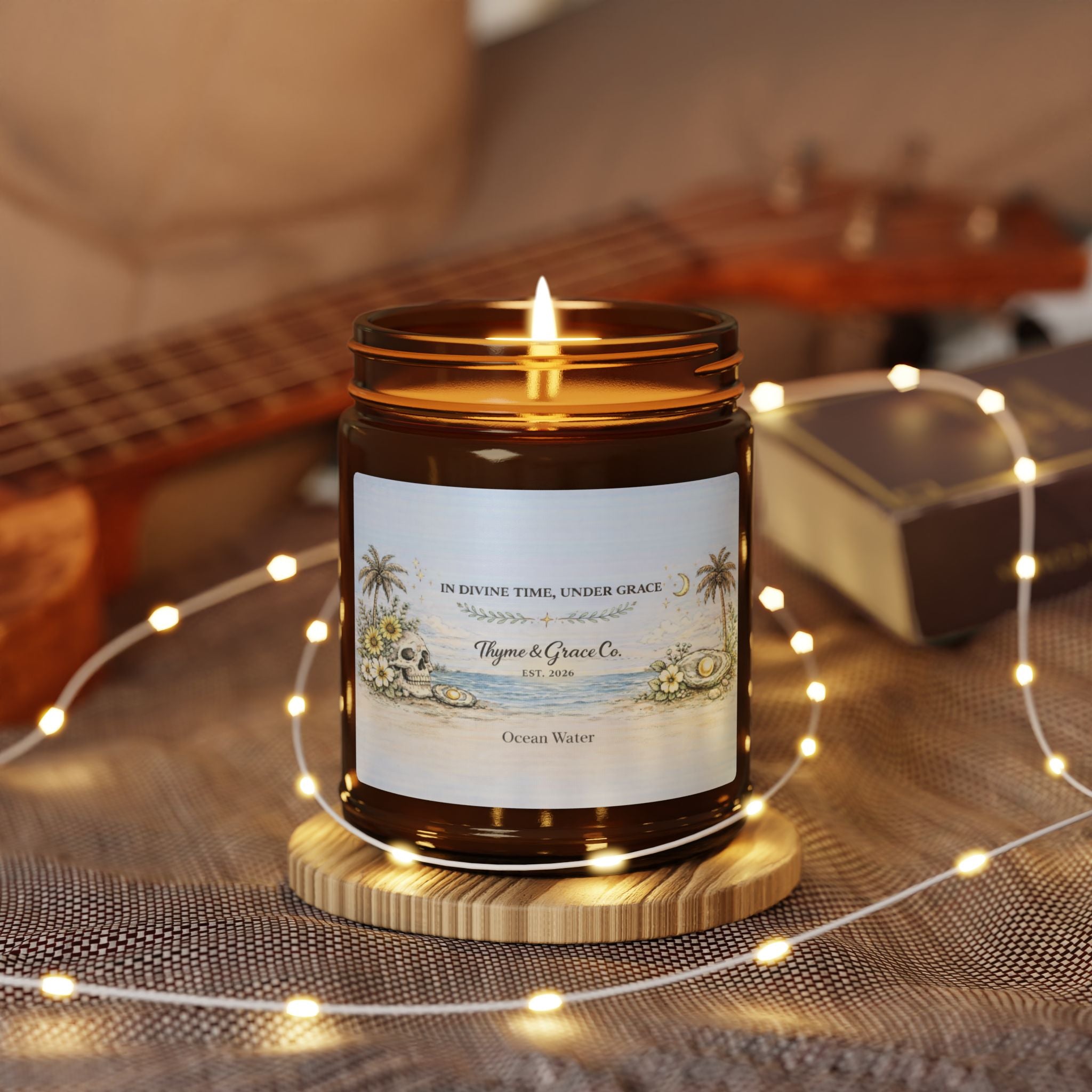 Scented Soy Candle (Multi-Size, Amber Jar)