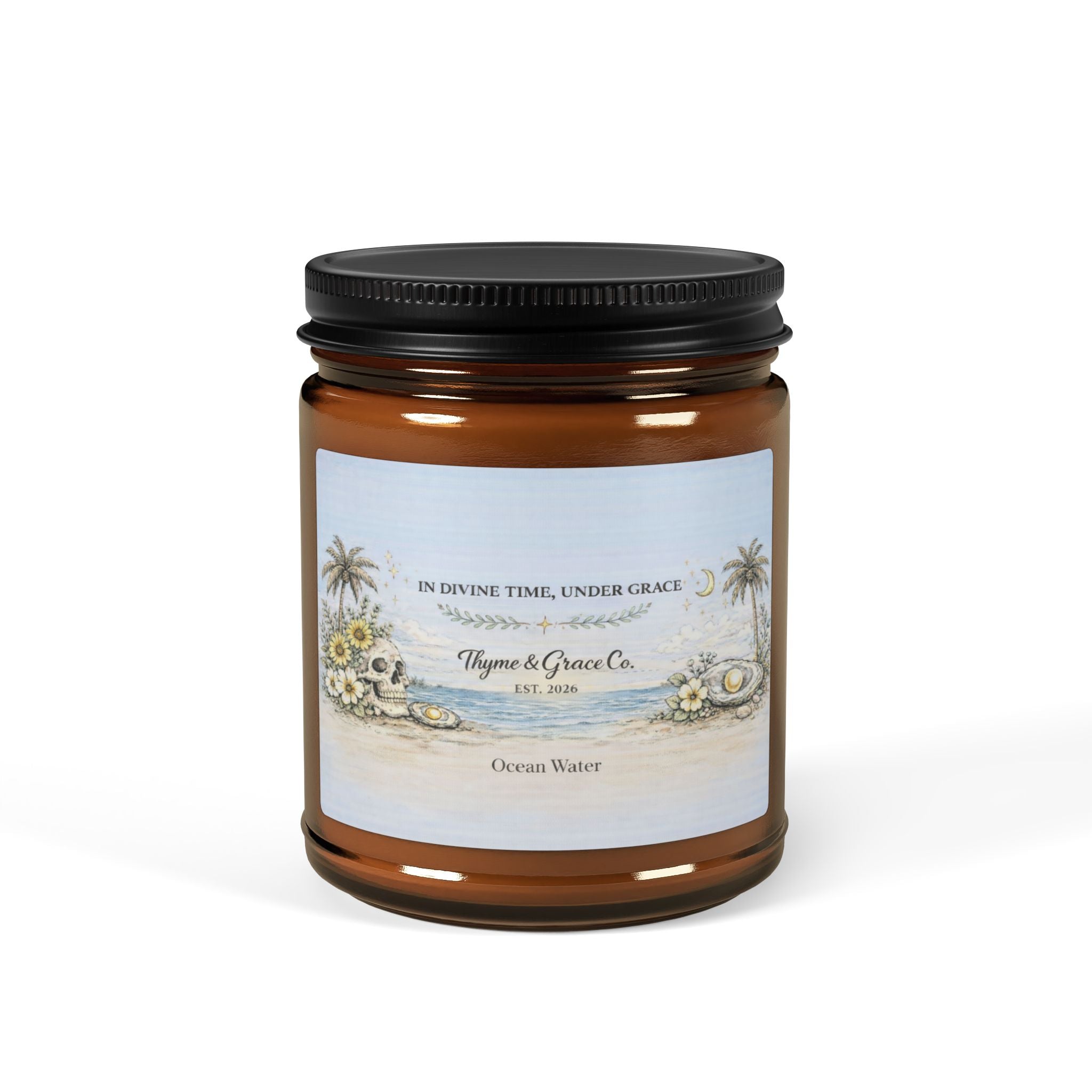 Scented Soy Candle (Multi-Size, Amber Jar)