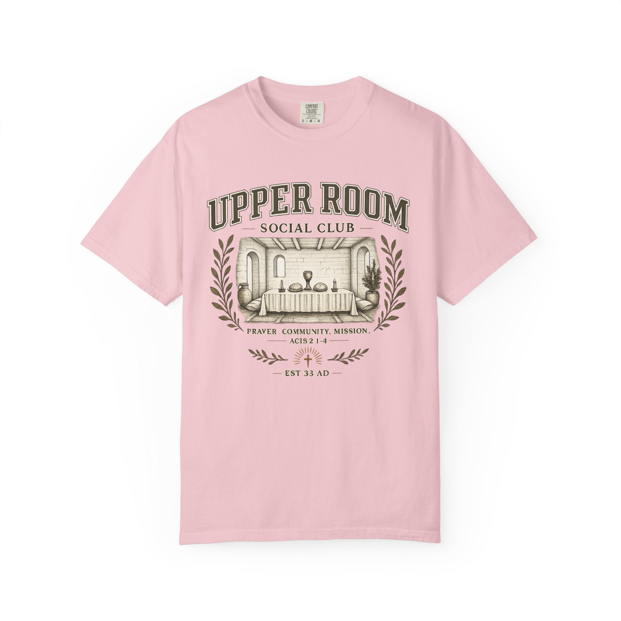 Upper Room Social Club T-Shirt — Vintage Church Prayer Room Graphic Tee